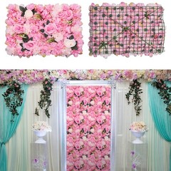 12 Pcs Pink Flower Wall Decor, 3D Silk Rose Floral Artificial Flower Wall