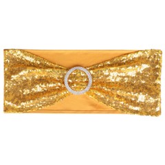 10-100Pcs Stretch Sequin Wedding Chair Bands with Buckle Slider Sashes Bow Decor