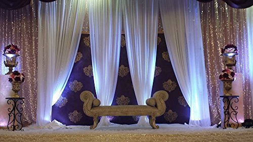 115″ x 120″ IVORY Chiffon Curtains Drapes Panel for Event Decor Backdrop Draping