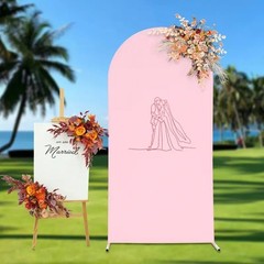 Customizable all-purpose arch stretch polyester backdrop for birthdays, weddings