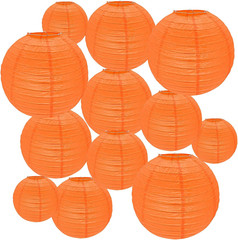 12Pcs round Paper Lanterns Assorted Sizes (6″ 8″ 10″ 12″) Home Decor Restaurant