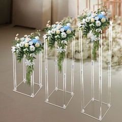 Clear Acrylic Flower Stand 40/60/80cm Tall Column Vase Wedding Decoration
