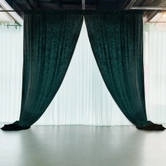 HUNTER GREEN 5 ft Premium Velvet Backdrop Curtain Wedding Booth Decorations