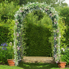 7.8Ft Arch Metal Garden Wedding Arch Garden Arbor Trellis For Climbing Plants