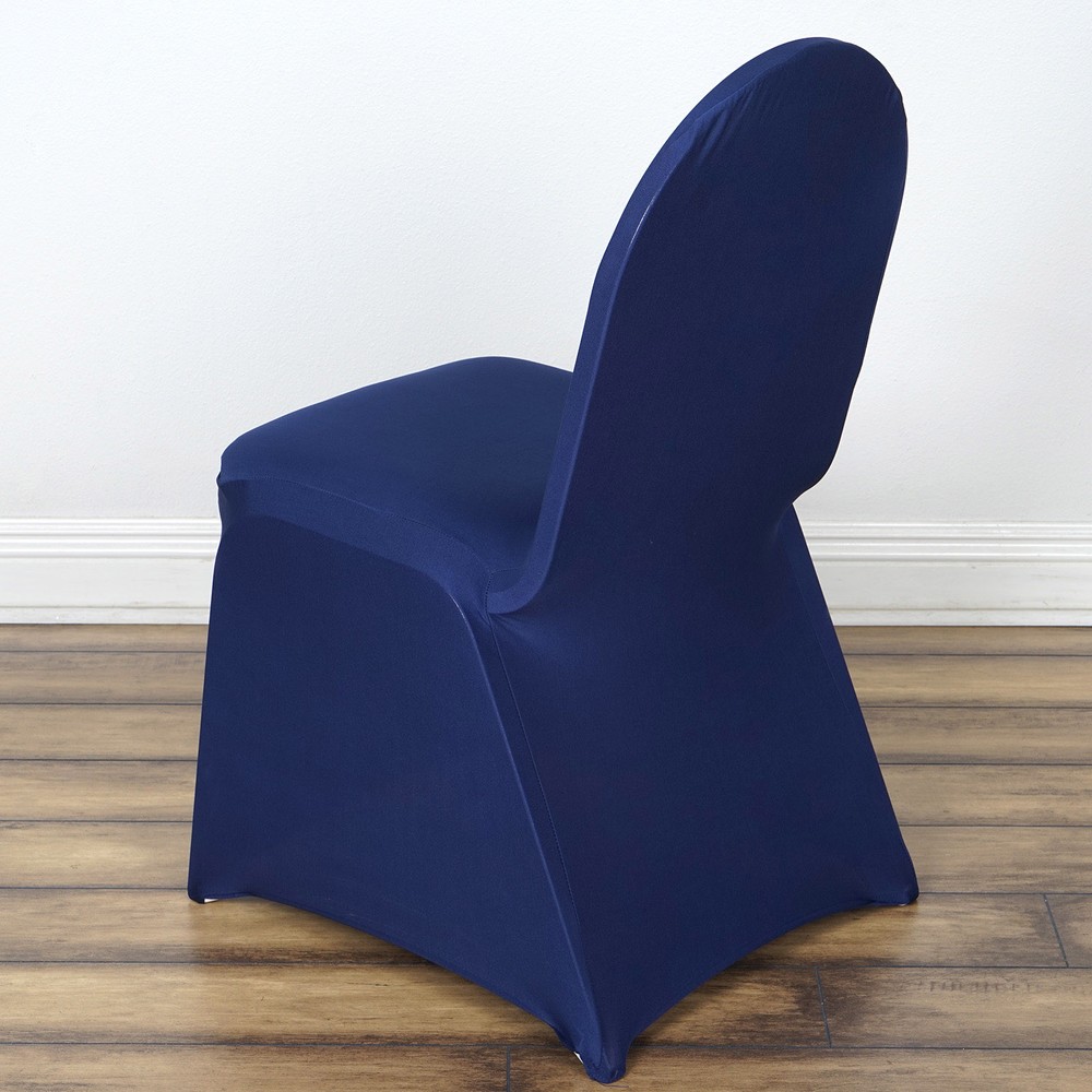 6 Navy Blue SPANDEX CHAIR COVERS for Wedding Banquet Party Reception Decorations