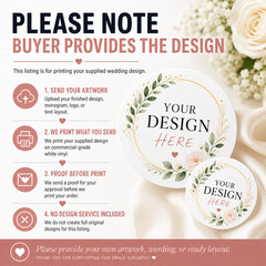 Custom Wedding Stickers Waterproof Vinyl Labels Favors Seals 2-20 Inch