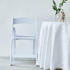 WHITE 31″ Resin FOLDING CHAIR Vinyl Padded Seat Wedding Reception Decorations