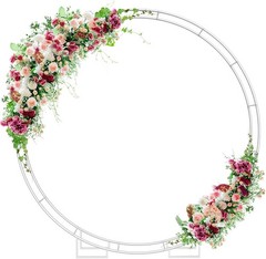 6.5FT Round Backdrop Stand Heavy Duty Wedding Balloon Arch Photo Booth Frame