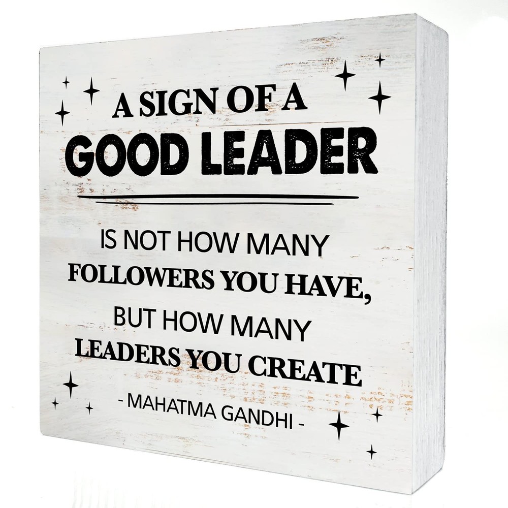 a Sign of a Good Leader Wood Box Sign Decor Rustic Leadership Quote Wooden Bo…