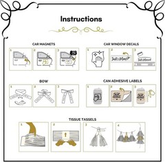 Just Married Banner, Magnets, Garland – 33 Pc
