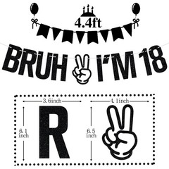 Bruh I’m 18 Banner, Bro I’m 18, Time to Adult, Happy 18th Birthday Party Deco…