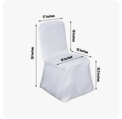 200 PCS Polyester Square Top Banquet Chair Cover White