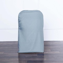 100 Dusty Blue POLYESTER Folding Flat CHAIR COVERS Event Banquet Party
