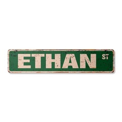 ETHAN Vintage Aluminum Street Sign Childrens Name Room Metal Sign rustic meta…