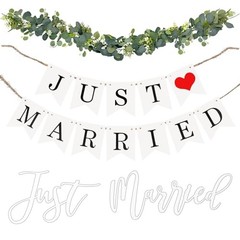 Elek Tonny Just Married Car Decorations Kit – Just Married Banner and Sign