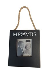Mr. & Mrs. Door Hanger Frame, Personalize w/ Name Hanging Photo Wedding Gift