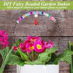 218PCS Beaded Garden Stakes Kit Fairy Garden Stakes DIY Fairy 8 Set – 218Pcs