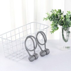 2 SILVER Magnetic CURTAIN TIE BACKS Metal Drapery Holdbacks Party Decorations