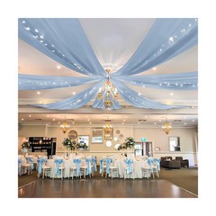 Showgeous Dusty Blue Ceiling Drapes 6 Panels 5ftx40ft Wedding Ceiling Drapes …