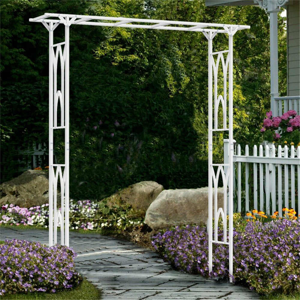 Strong Metal Garden Arbor Freestanding Wedding Trellis Archway Plant Vine Gate