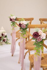 Wedding Aisle Decorations Mauve Pew Flowers Set of 10 for Wedding Ceremony Pa…