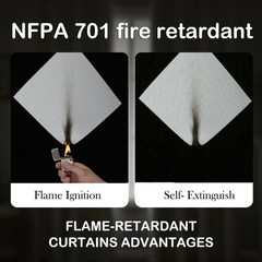 Fire Retardant Fluorine Free NFPA701 Standard Curtains 96 inches 2 Panels 100…