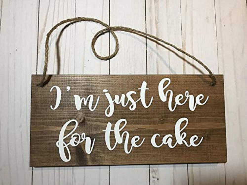 New Sign I’M Just Here for the Cake-Wedding Sign-Ring Bearer-Ring Bearer Sign-Wo