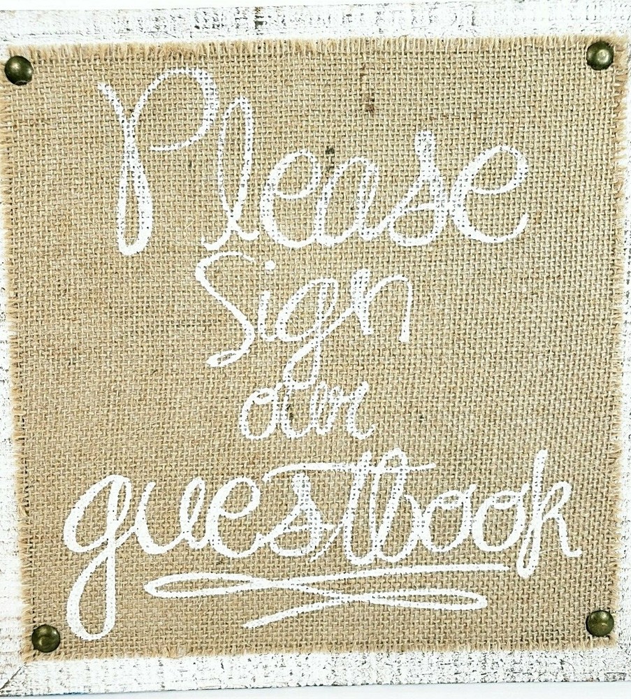 Rustic Western Wedding Please Sign Our Guestbook 11″ x 11″ Sign Plaque