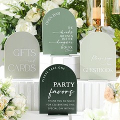 Acrylic Wedding Signs Set of 4 Durable Tabletop Décor Event Guest Welcome New