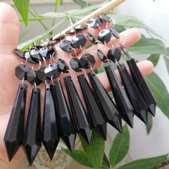 100pcs Acrylic Crystal Bead Pendant Black Garland Chandelier Hanging Wedding DIY