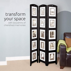 3-Panel Photo Collage Room Divider & Privacy Screen for Home & Office Decor