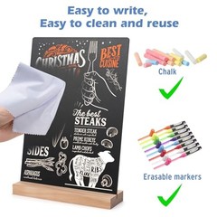 8 x12 Inch Tabletop Chalkboard Sign with Base Stand, Menu Chalk Board 1 Pack
