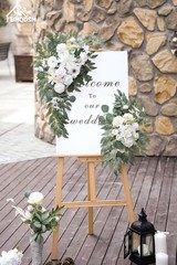 Wedding Arch Faux Flowers Set of 2 Wedding Welcome Sign for Wedding Decor Cer…