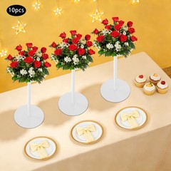 10*White Wedding Flower Stands Iron 40cm Wedding Table Centerpieces Flower Stand