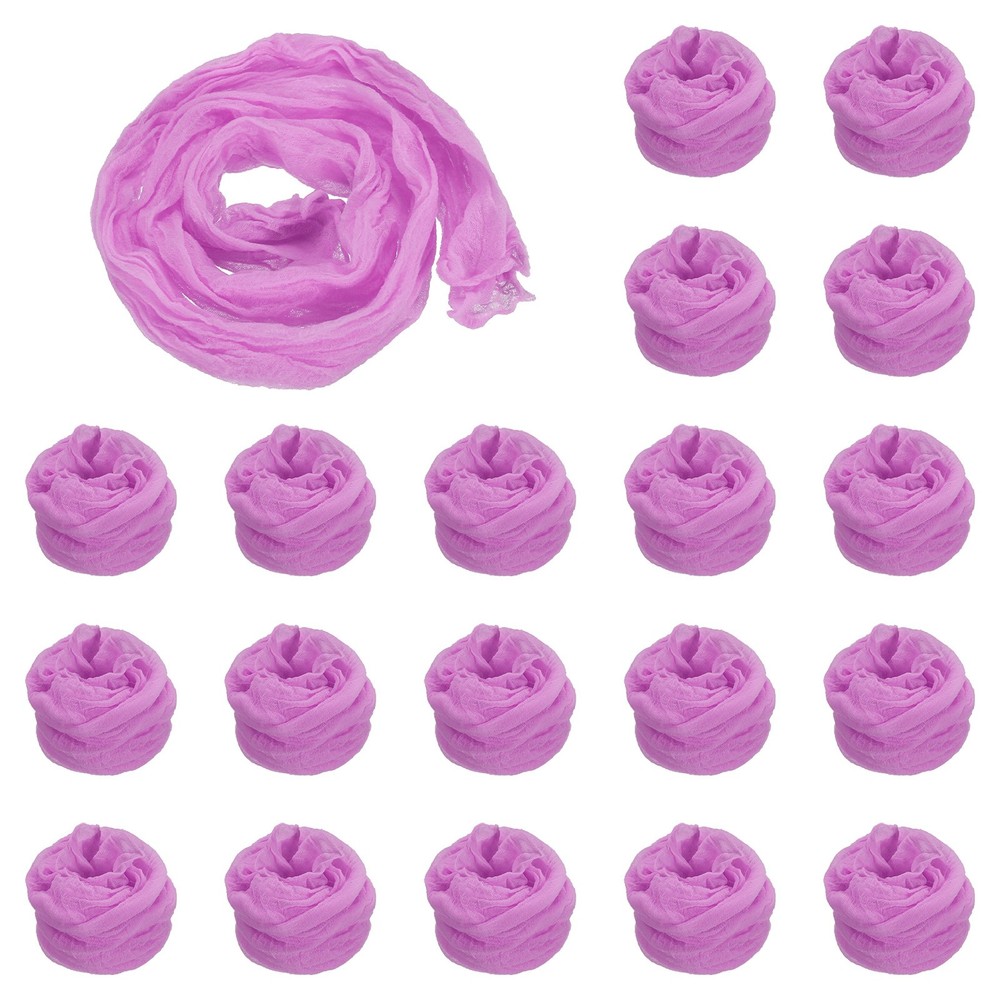 20Pcs Stocking Flower Fabric 65cm/26″ for DIY Mesh Flowers Making, Light Purple