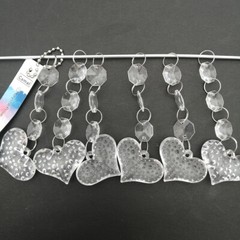 60Pc Heart Shaped Acrylic Crystal Octagonal Bead String Garland Chain Chandelier