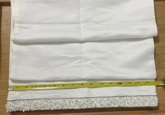 White Bridal Satin With Beaded Ends. 15.75” X 94” Double Sided Table Decor