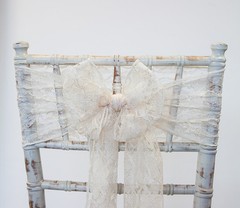 CHAIR COVER WEDDING EVENT DÉCOR LACE CHAIR BOW SASH VARIOUS COLOURS