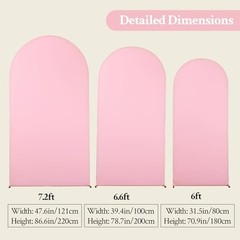 Arch Backdrop Cover 7.2FT 6.6FT 6FT Arch 7.2FT, 6.6FT, 6FT White and Pink