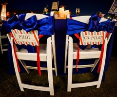 Wedding Signs “Mr & Mrs” & “Just Married” Aviation Airplane Red Blue Theme