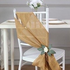 5 pcs GOLD 6″ x 108″ Faux Burlap Chair Sashes Wedding Decorations
