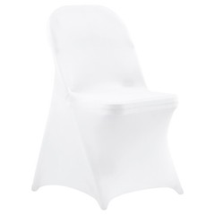 VEVOR 150PCS White Stretch Spandex Folding Chair Covers for Wedding Party Dining