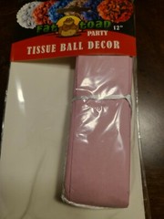 12″ Light Pink Tissue Paper Pom Pom Flower Ball Decoration