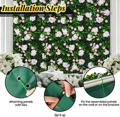 12-Pack Pink Floral Wall Panels for Weddings & Events – 16″x24″ Decor