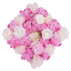 12PCS Artificial 3D Flower Wall Panel Wedding Backdrop Wall Decor Pink 15*15in