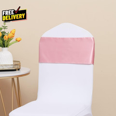50 Pack Dusty Pink Chair Sashes Satin Bows for Wedding Party Decor Ribbons