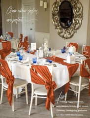 Fani 120 PCS Satin Chair Sashes, 7×78 Inch, Terracotta