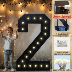 4FT Marquee Light Up Numbers, Black Giant Marquee Number Big Mosaic Number fo…