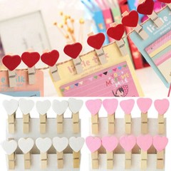 Mini Heart-Shaped Wooden Clips: Photo/Paper/Clothes Pegs for Home Decor