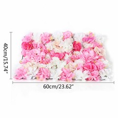 40 x 60 cm 20Pieces Flower Wall Champagne White & Pink Rose Panel Floral Decor